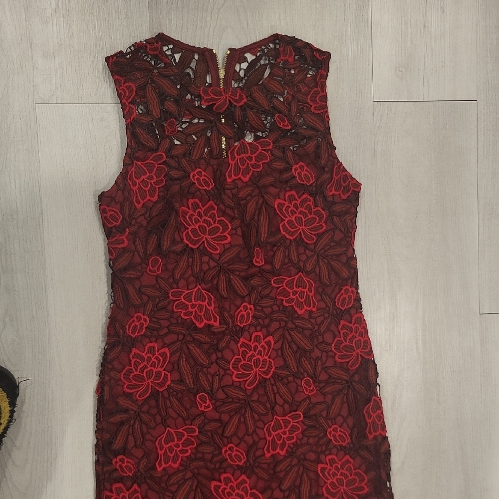 Calvin Klein Red Backless Sheath Dress for Cocktail Night Out